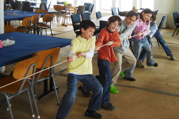 Sunday school - they're learning the wisdom of wearing shoes... fitted with the readiness that comes from the Gospel of Peace