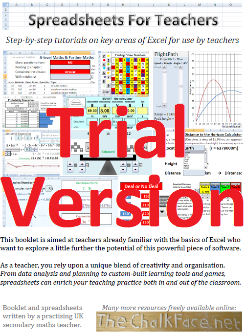 Spreadsheets for Teachers trial version